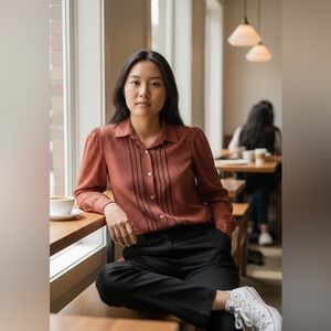 Roberta Di Camerino Italian Silk Vintage Button Up Blouse